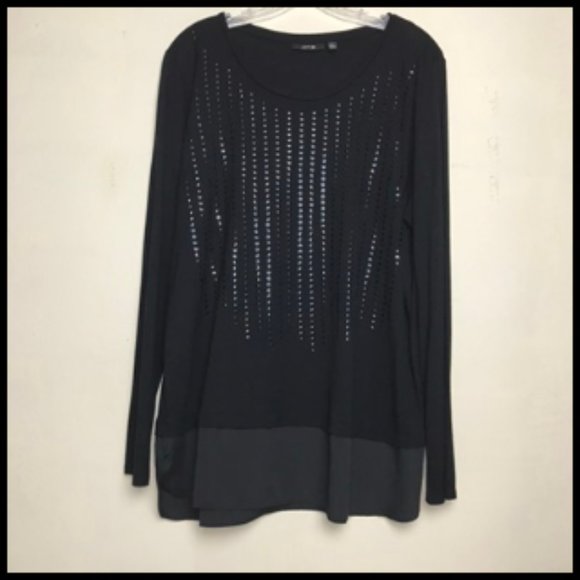 Apt. 9 Beaded Soft Tunic Top With 5" Satin Hem Size XL - Picture 1 of 8